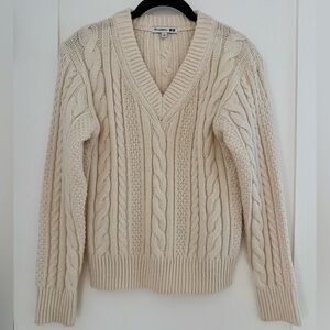 UNIQLO x JW Anderson Cable V-Neck Sweater - Cream, Size S